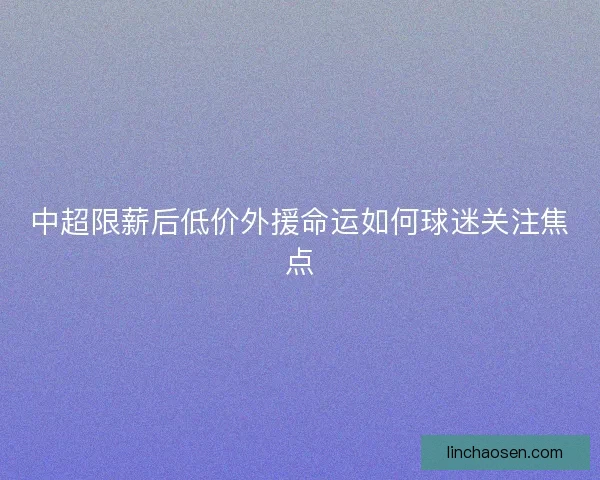 中超限薪后低价外援命运如何球迷关注焦点